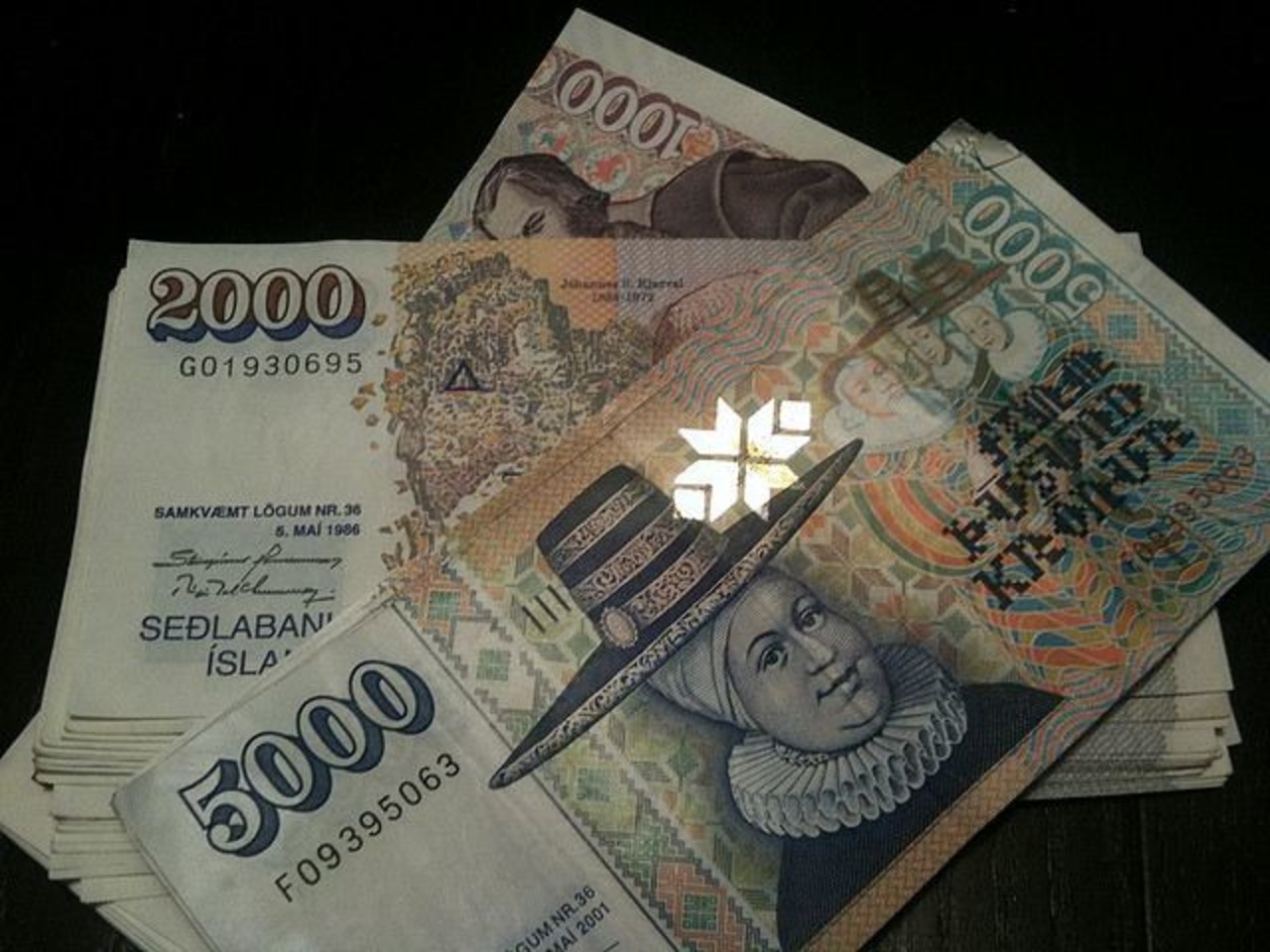 Icelandic currency, Króna, kr.
